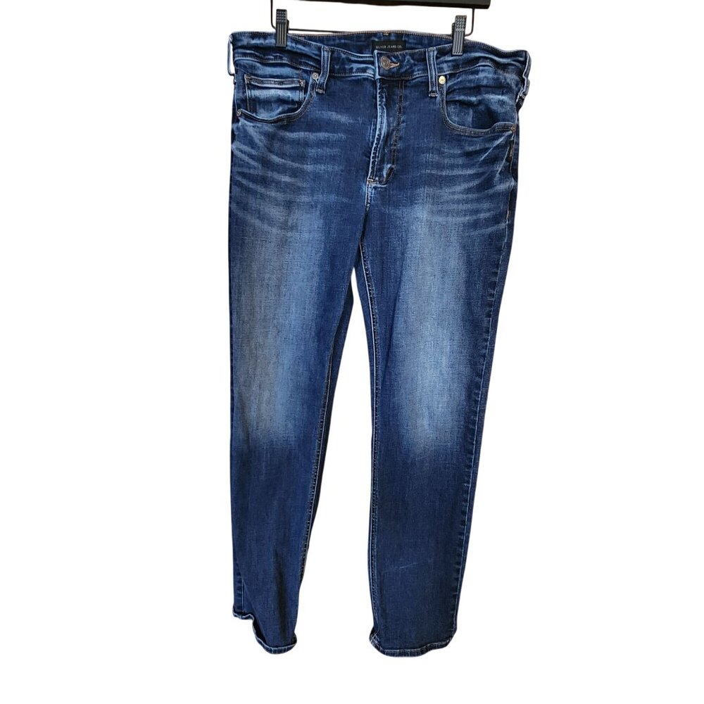 Silver Jeans Co. Eddie Relaxed Fit Mens Mid-Wash Denim Jeans Size W36 L34